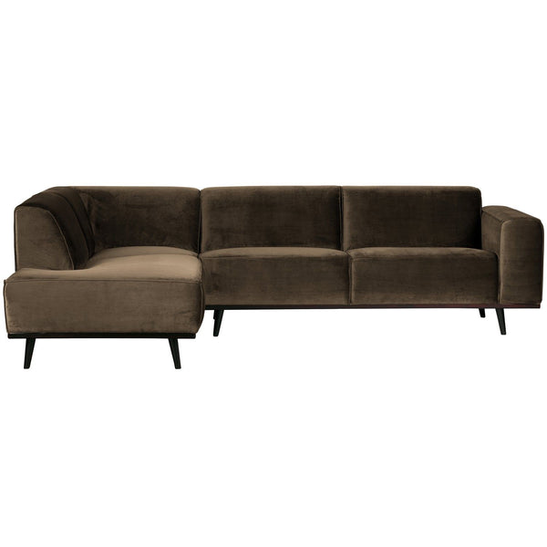 STATEMENT HOEKBANK LINKS VELVET TAUPE