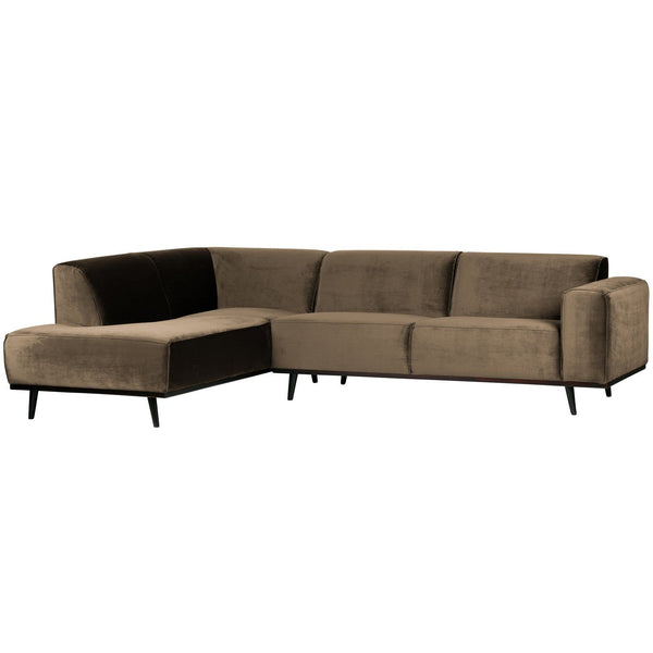 STATEMENT HOEKBANK LINKS VELVET TAUPE