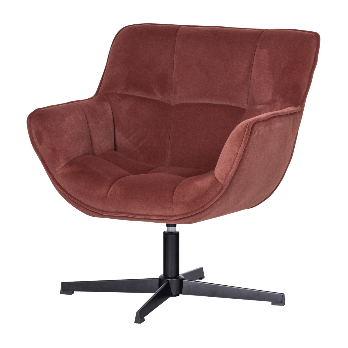 WIBO DRAAIFAUTEUIL MAT VELVET BRUINROOD [fsc]