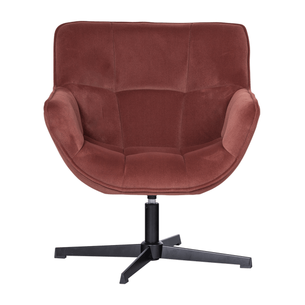WIBO DRAAIFAUTEUIL MAT VELVET BRUINROOD [fsc]