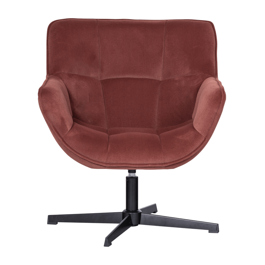 WIBO DRAAIFAUTEUIL MAT VELVET BRUINROOD [fsc]