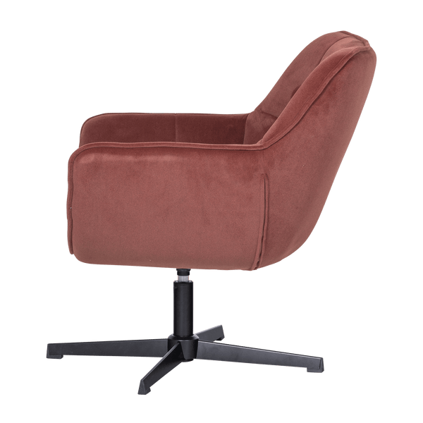 WIBO DRAAIFAUTEUIL MAT VELVET BRUINROOD [fsc]