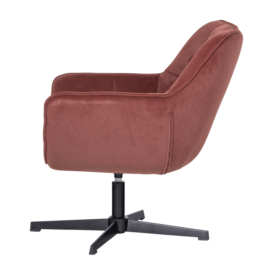 WIBO DRAAIFAUTEUIL MAT VELVET BRUINROOD [fsc]