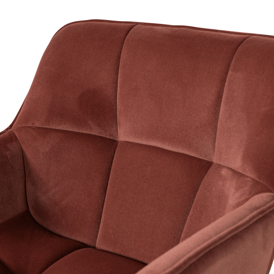 WIBO DRAAIFAUTEUIL MAT VELVET BRUINROOD [fsc]