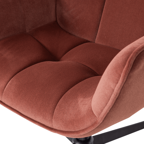 WIBO DRAAIFAUTEUIL MAT VELVET BRUINROOD [fsc]