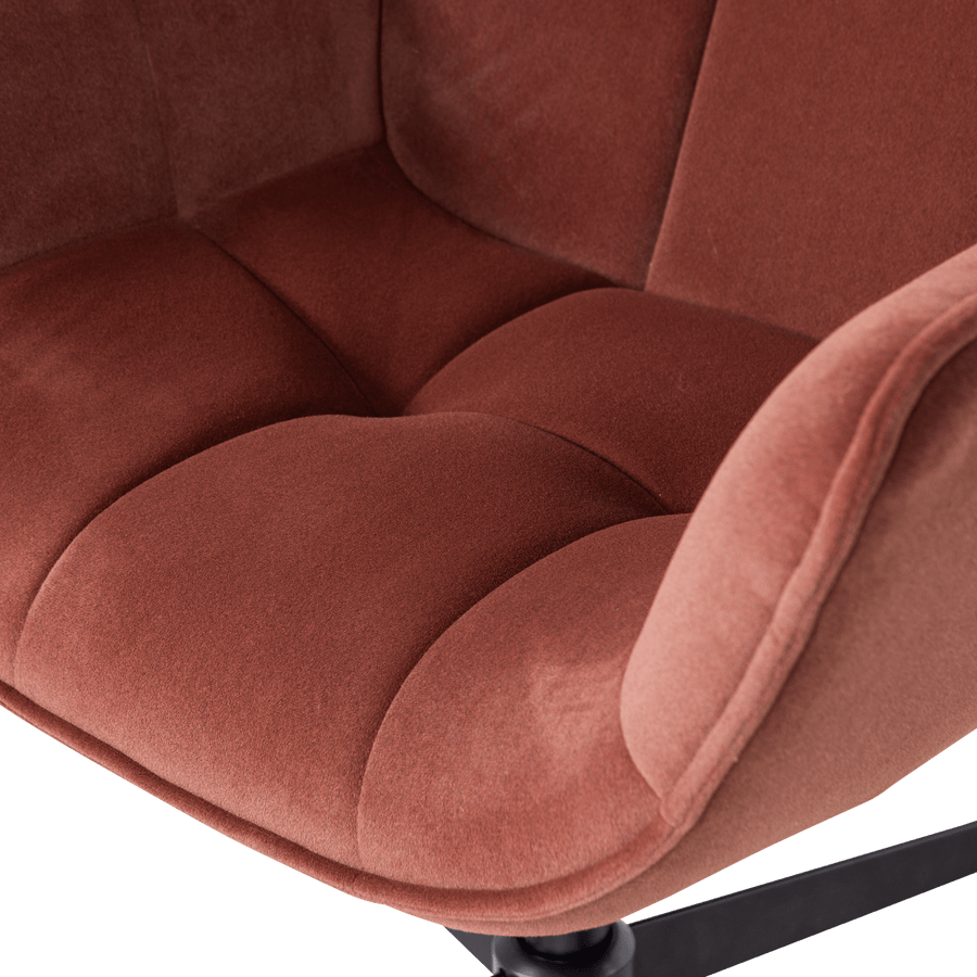 WIBO DRAAIFAUTEUIL MAT VELVET BRUINROOD [fsc]