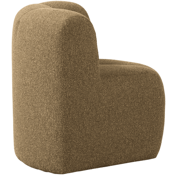 MOJO EETBANK HOEK MET RUGLEUNING BOUCLE GEEL/BRUIN MELANGE