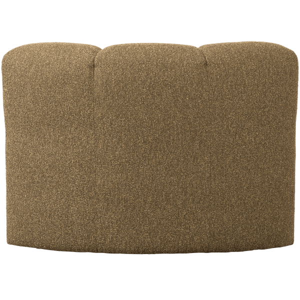 MOJO EETBANK HOEK MET RUGLEUNING BOUCLE GEEL/BRUIN MELANGE