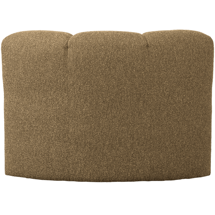 MOJO EETBANK HOEK MET RUGLEUNING BOUCLE GEEL/BRUIN MELANGE
