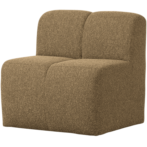 MOJO EETBANK 84CM MET RUGLEUNING BOUCLE GEEL/BRUIN MELANGE
