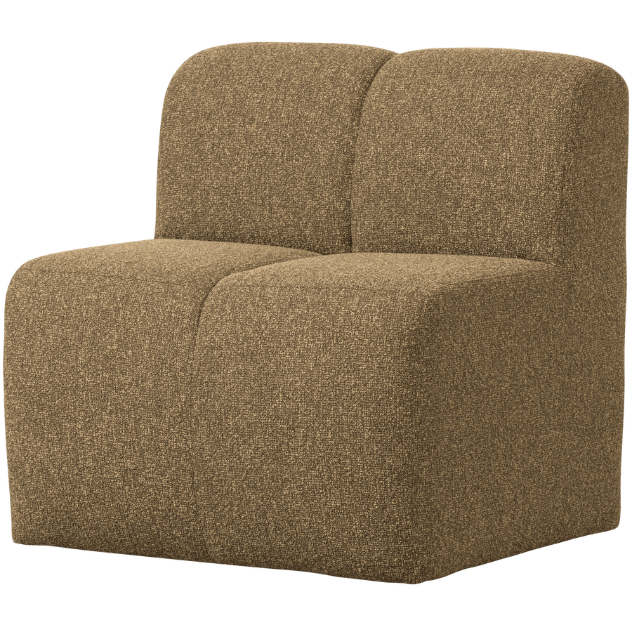 MOJO EETBANK 84CM MET RUGLEUNING BOUCLE GEEL/BRUIN MELANGE
