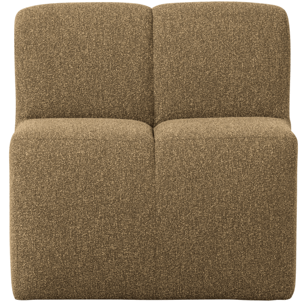 MOJO EETBANK 84CM MET RUGLEUNING BOUCLE GEEL/BRUIN MELANGE