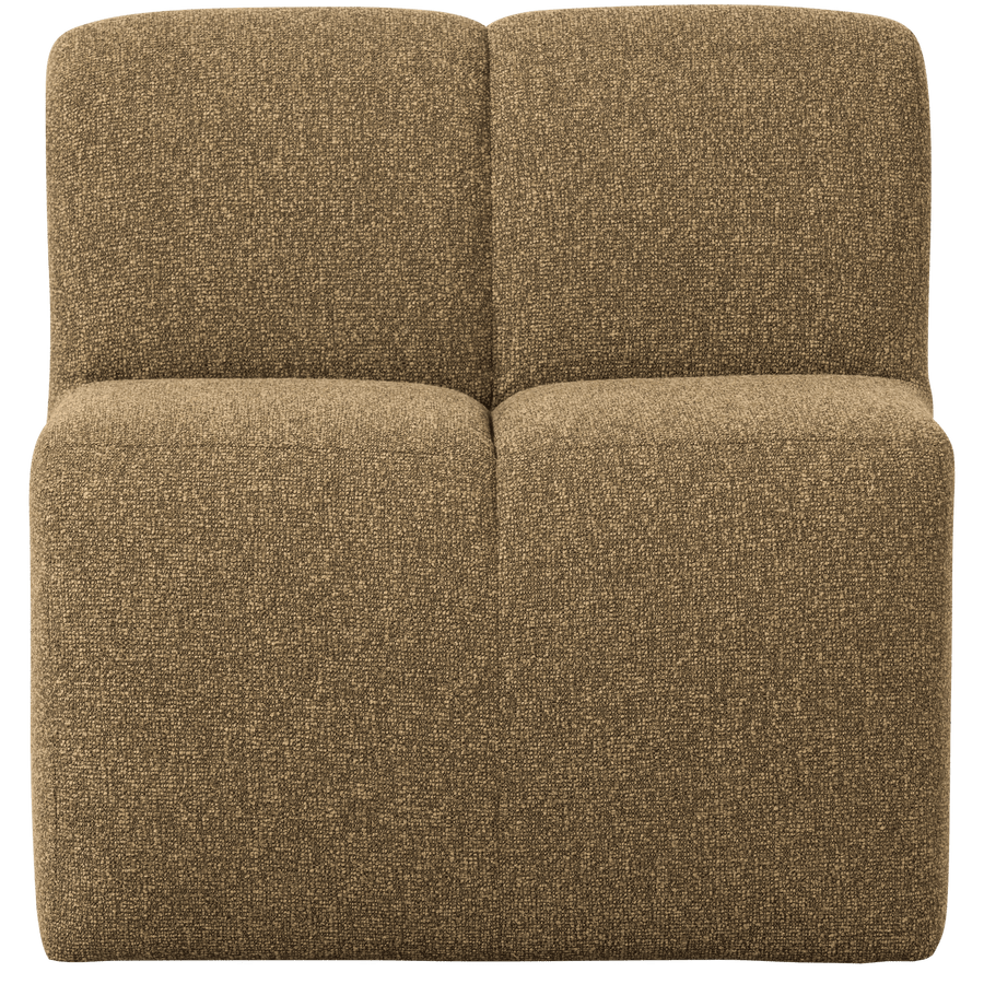 MOJO EETBANK 84CM MET RUGLEUNING BOUCLE GEEL/BRUIN MELANGE