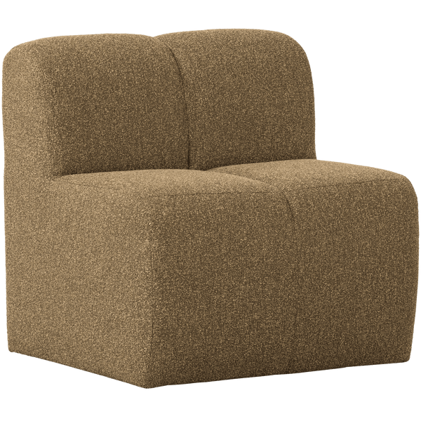 MOJO EETBANK 84CM MET RUGLEUNING BOUCLE GEEL/BRUIN MELANGE