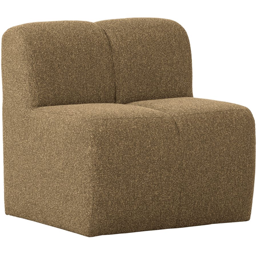 MOJO EETBANK 84CM MET RUGLEUNING BOUCLE GEEL/BRUIN MELANGE