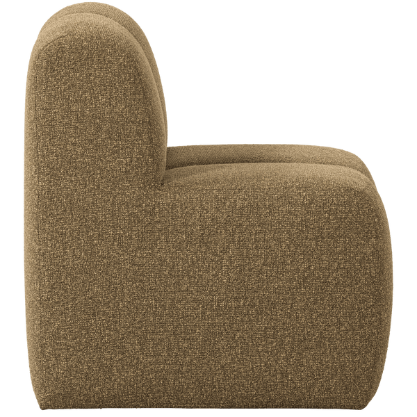 MOJO EETBANK 84CM MET RUGLEUNING BOUCLE GEEL/BRUIN MELANGE