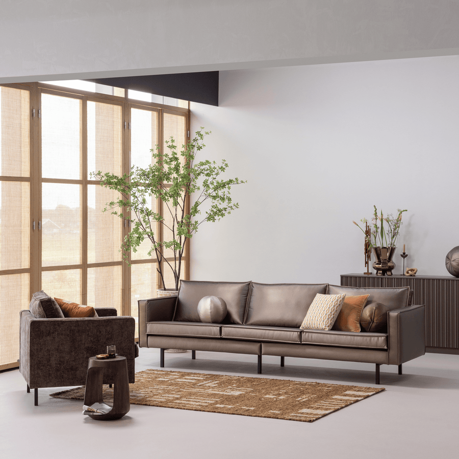 RODEO 3-ZITS BANK METALLIC KOPER BRUIN