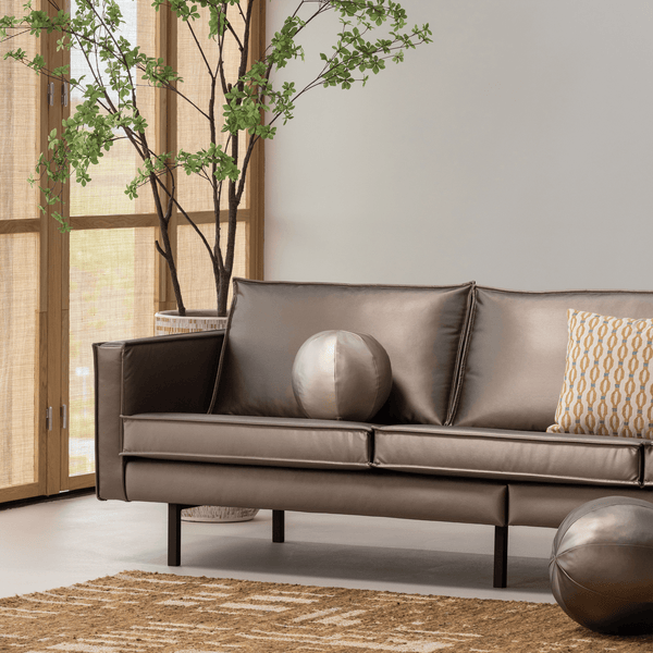 RODEO 3-ZITS BANK METALLIC KOPER BRUIN
