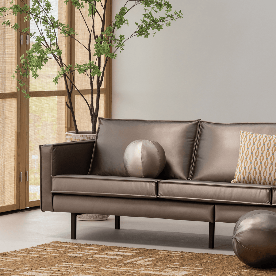 RODEO 3-ZITS BANK METALLIC KOPER BRUIN