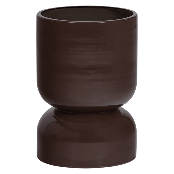 TOVAL PLANTENPOT LAAG METAAL HOOGGLANS PAARS/BRUIN