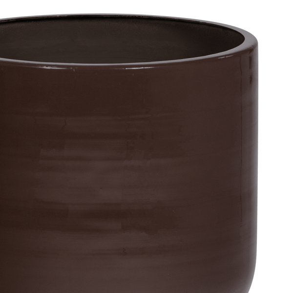 TOVAL PLANTENPOT LAAG METAAL HOOGGLANS PAARS/BRUIN