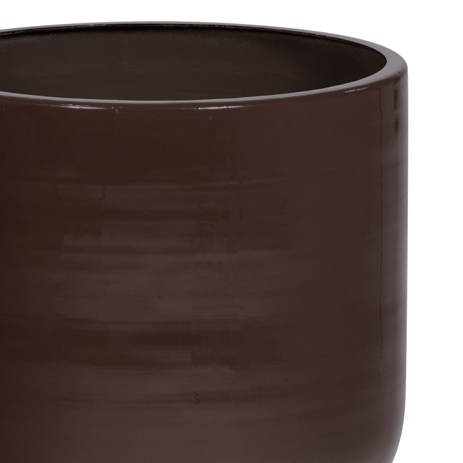 TOVAL PLANTENPOT LAAG METAAL HOOGGLANS PAARS/BRUIN