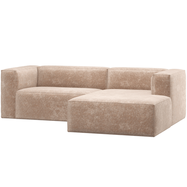 BEAN CHAISE LONGUE BANK RECHTS CHENILLE VELVET NATUREL