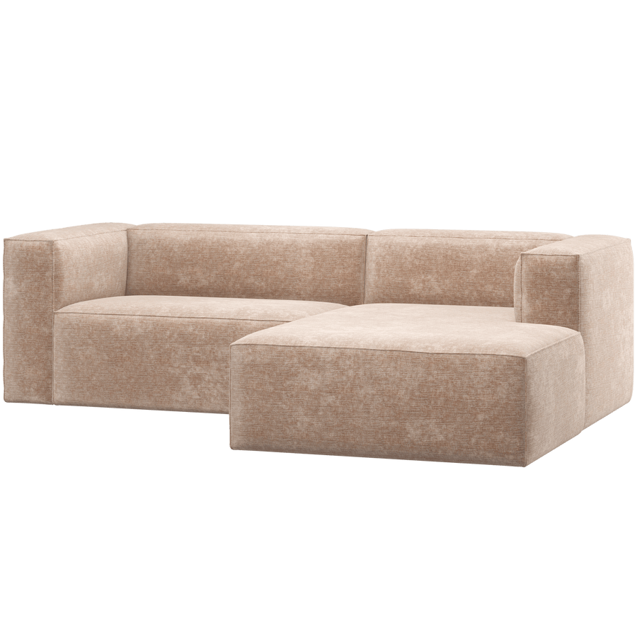 BEAN CHAISE LONGUE BANK RECHTS CHENILLE VELVET NATUREL
