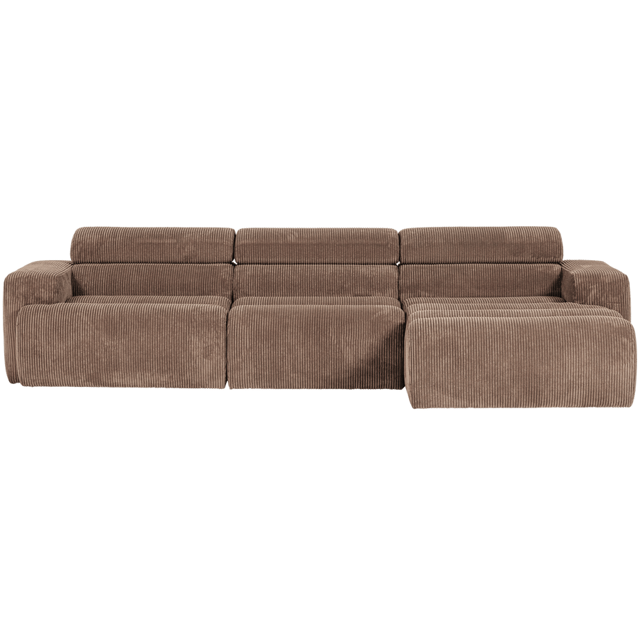 NOVI CHAISE LONGUE BANK RECHTS RIBSTOF TAUPE