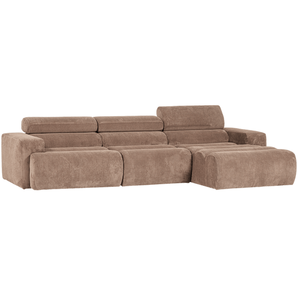 NOVI CHAISE LONGUE BANK RECHTS RIBSTOF TAUPE