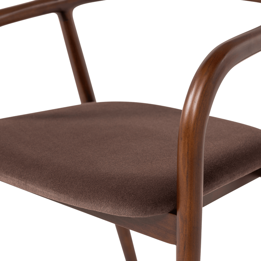 BRAN EETKAMERSTOEL BEUKENHOUT VELVET BRUIN [fsc]