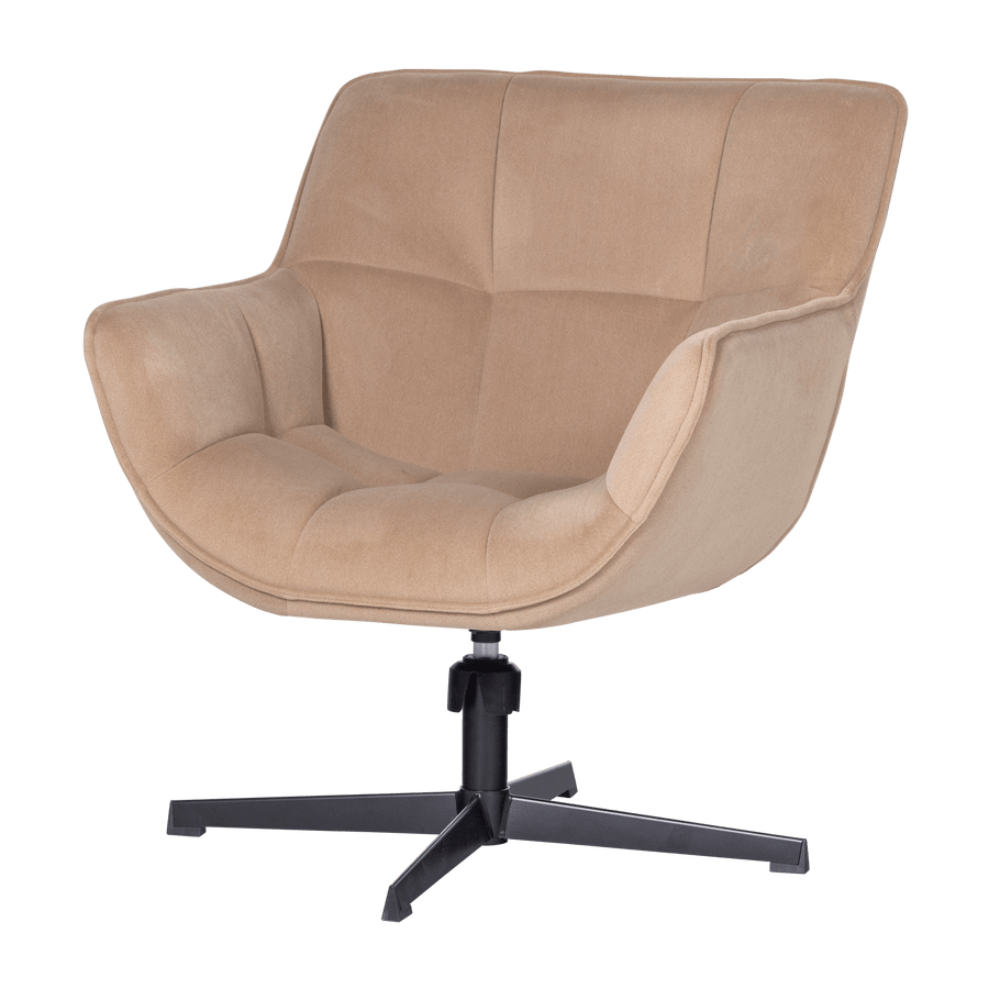 WIBO DRAAIFAUTEUIL MAT VELVET ZAND [fsc]