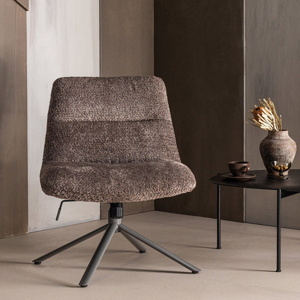 SOREN VERSTELBARE DRAAIFAUTEUIL WOLLIG BRUIN