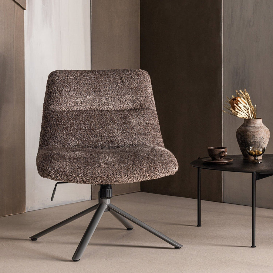 SOREN VERSTELBARE DRAAIFAUTEUIL WOLLIG BRUIN