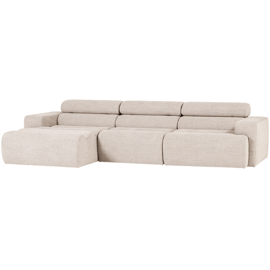 NOVI CHAISE LONGUE BANK LINKS BOUCLE NATUREL