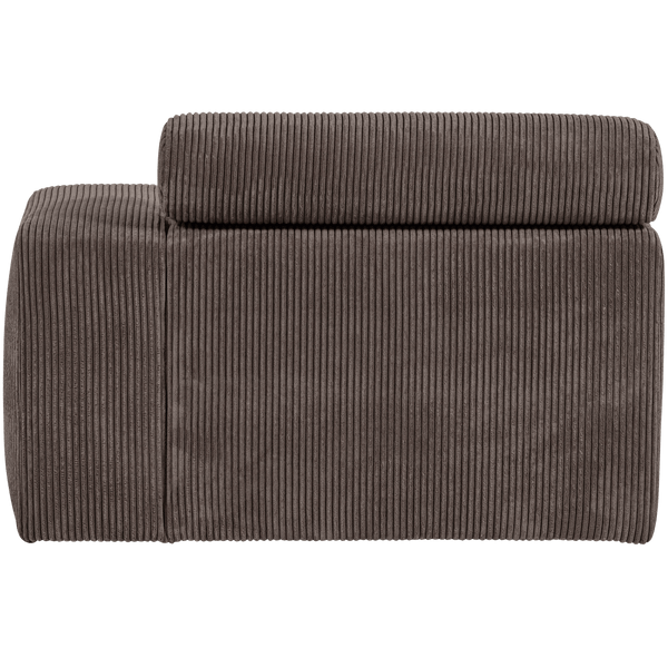 NOVI CHAISE LONGUE ELEMENT ARM RECHTS RIBSTOF GRIJSBRUIN