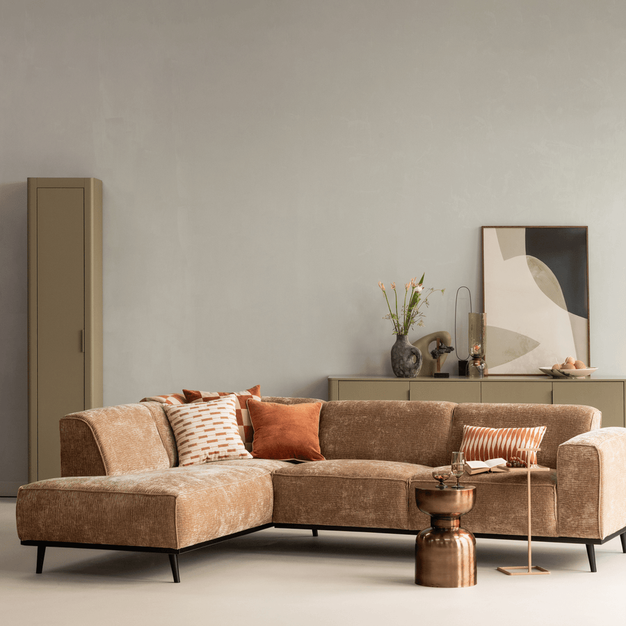 STATEMENT HOEKBANK LINKS CHENILLE VELVET TAUPE