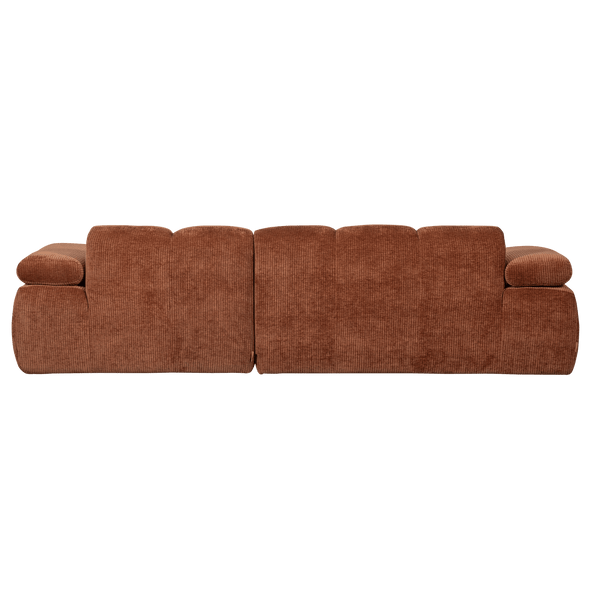 MOJO CHAISE LONGUE BANK RECHTS RIBSTOF ROESTBRUIN