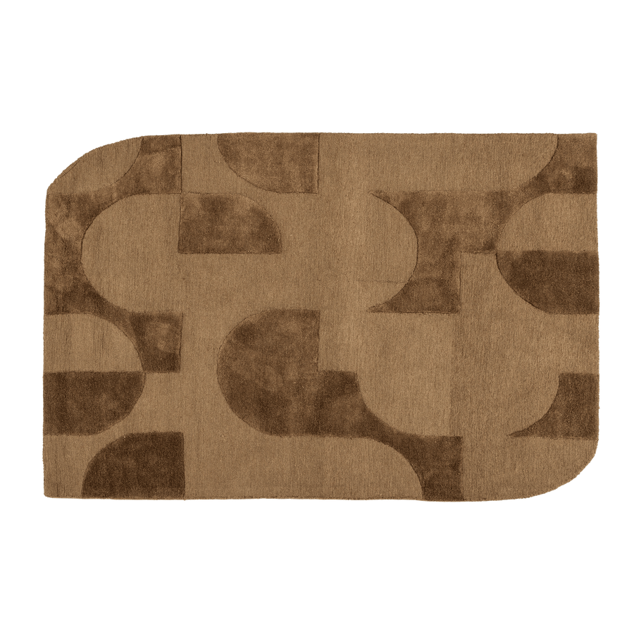 LIVO VLOERKLEED VISCOSE/WOL BRUIN 170x240 CM