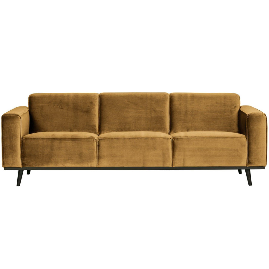 STATEMENT 3-ZITS BANK 230 CM VELVET HONINGGEEL