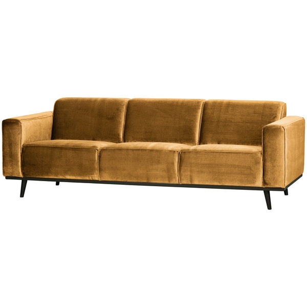 STATEMENT 3-ZITS BANK 230 CM VELVET HONINGGEEL