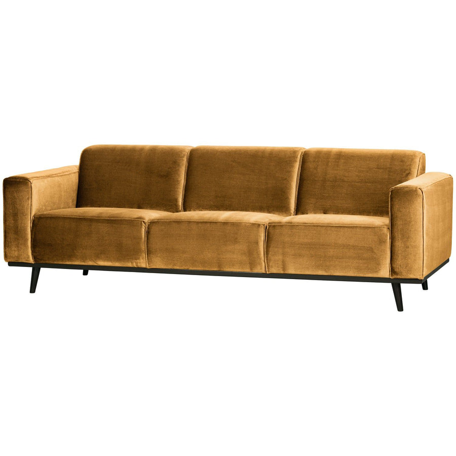 STATEMENT 3-ZITS BANK 230 CM VELVET HONINGGEEL