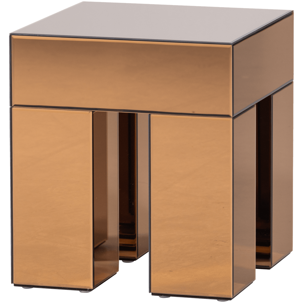 MIRROX BIJZETTAFEL HOUT SPIEGELGLAS BRUIN [fsc]