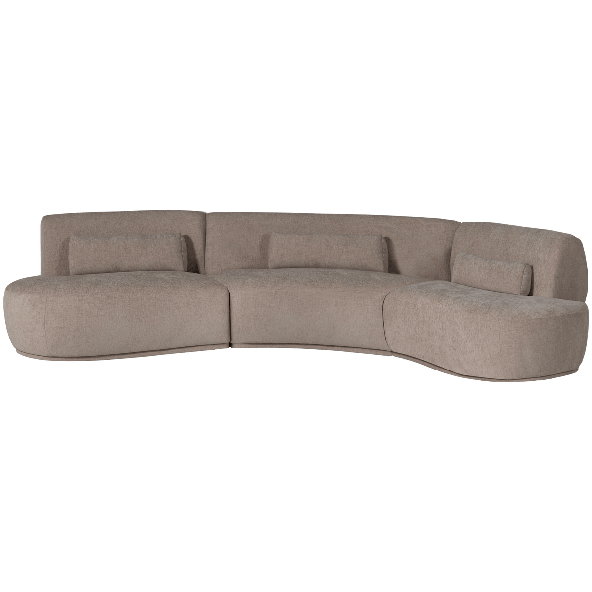 BATAVIER HALF RONDE BANK 6-ZITS VELVET ZAND MELANGE