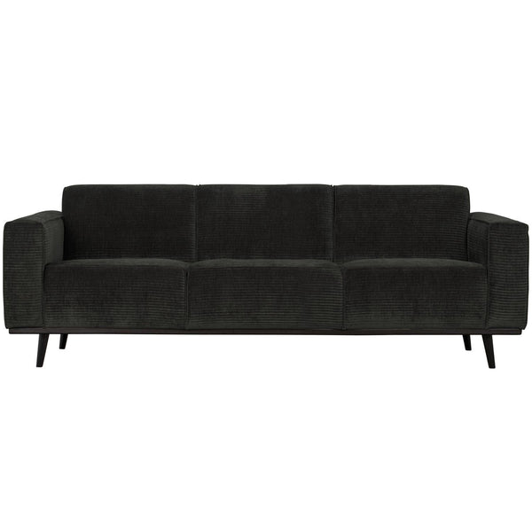 STATEMENT 3-ZITS BANK 230 CM RIBSTOF GRAFIET