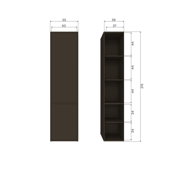 MEGGY SMALLE OPBERGKAST 55 CM GRENEN MIDDENBRUIN [fsc]