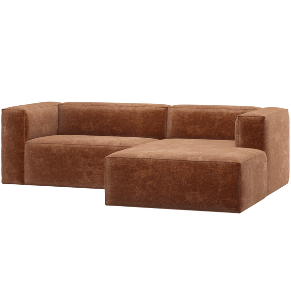 BEAN CHAISE LONGUE BANK RECHTS CHENILLE VELVET TERRA