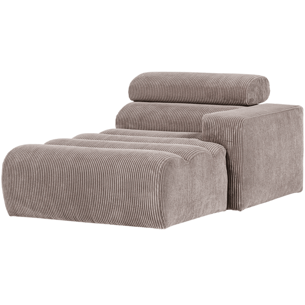 NOVI CHAISE LONGUE ELEMENT ARM RECHTS RIBSTOF ZAND