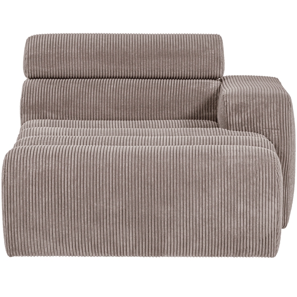NOVI CHAISE LONGUE ELEMENT ARM RECHTS RIBSTOF ZAND
