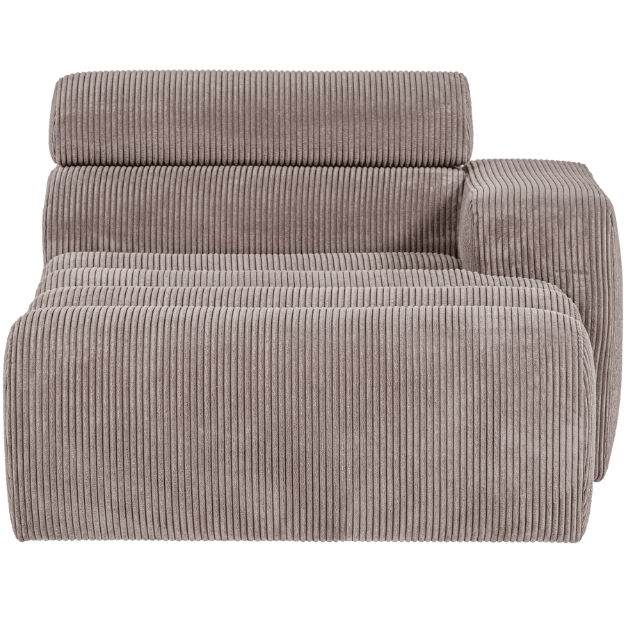 NOVI CHAISE LONGUE ELEMENT ARM RECHTS RIBSTOF ZAND